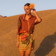 Load image into Gallery viewer, Wandering Folk - Cuban Tropical Shirt - Coffee
