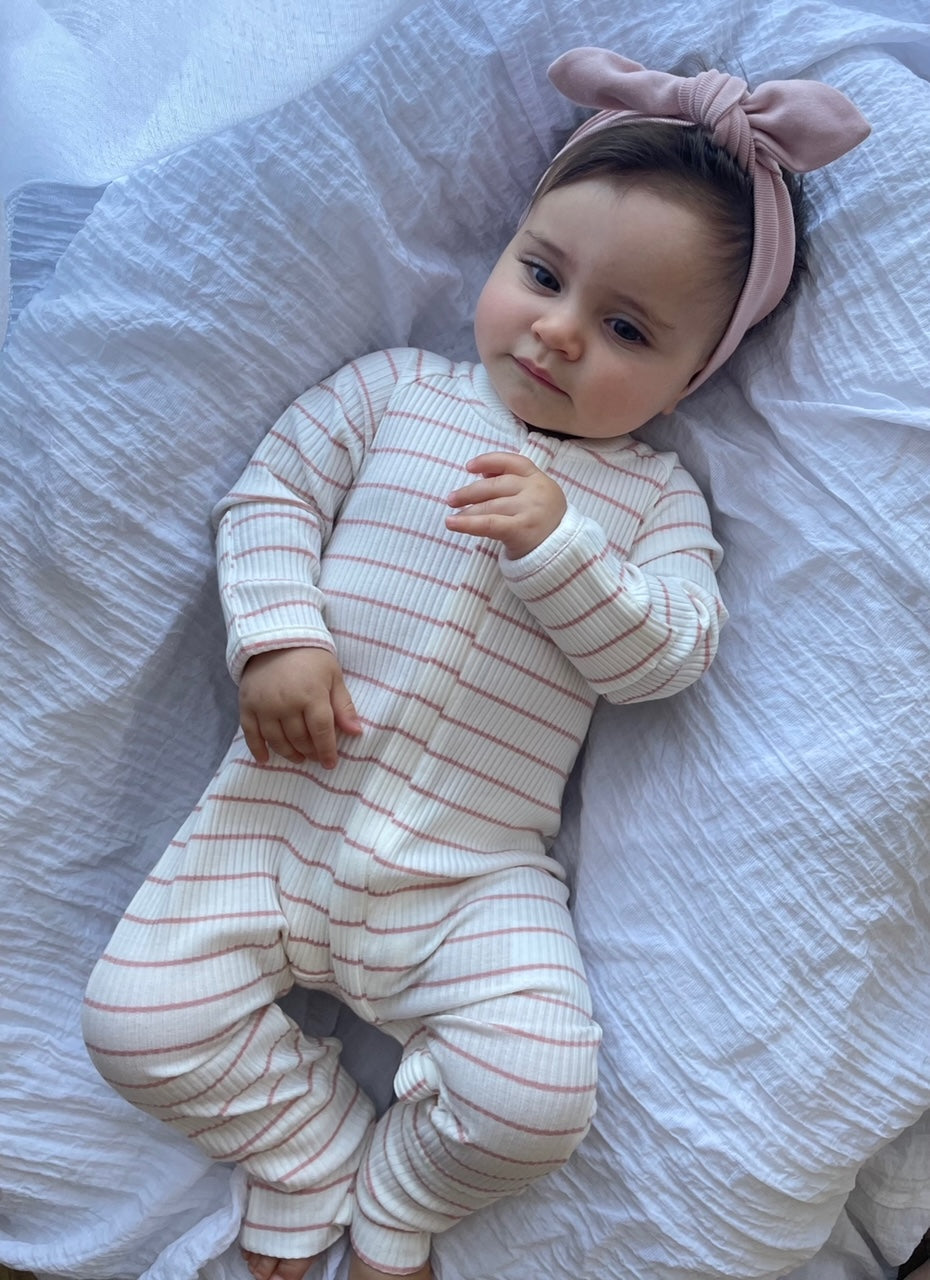 Rai & Co Striped Jumpsuit: Pink
