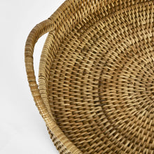 Load image into Gallery viewer, Paume Rattan Oval Serving Tray with Handles - Natural
