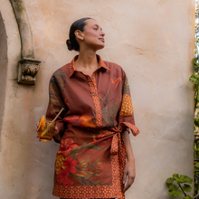 Load image into Gallery viewer, Wandering Folk - Cuban Tropical Wrap Skirt - Coffee
