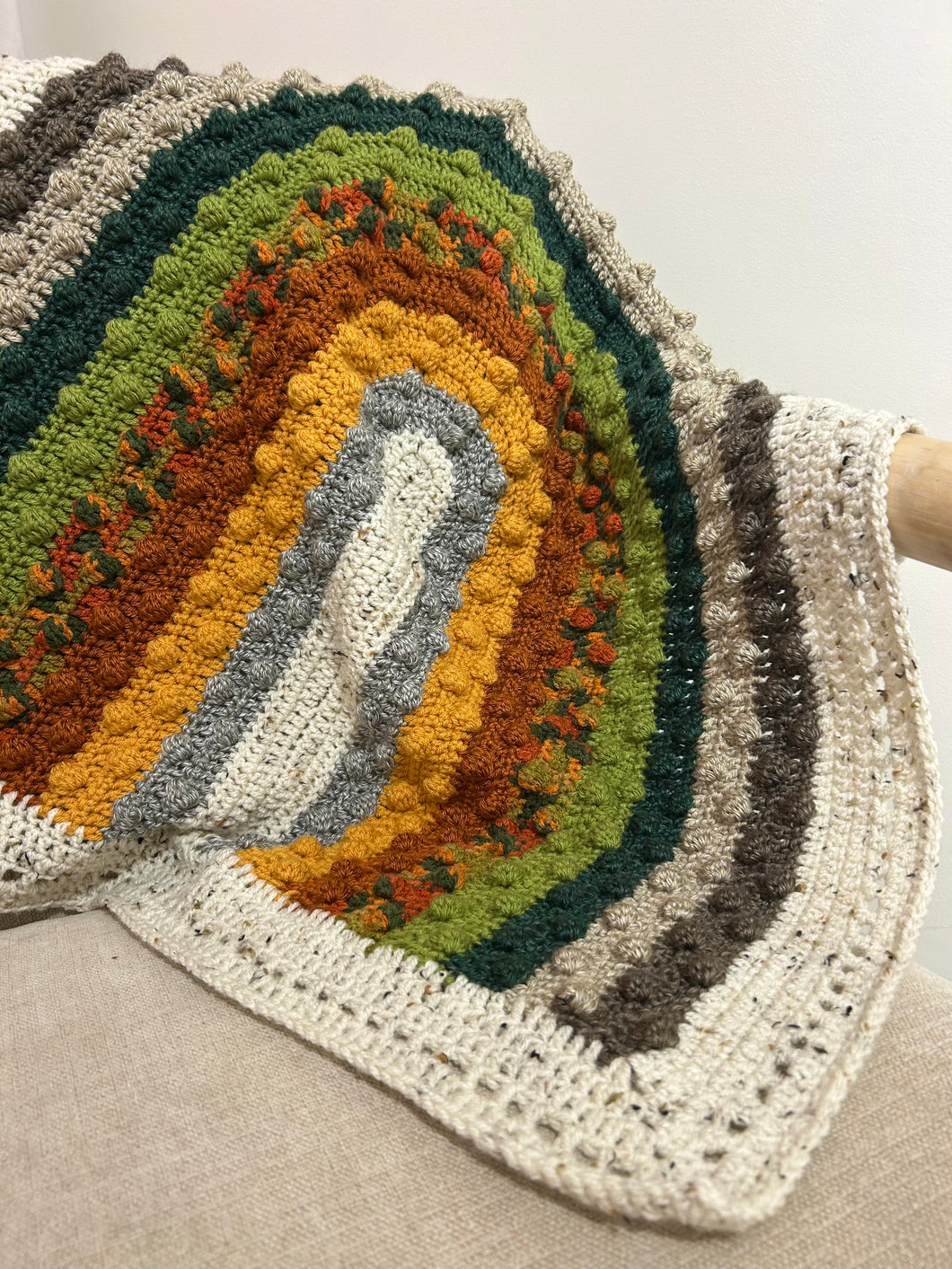Nana Knit - Earthy Bobble Blanket