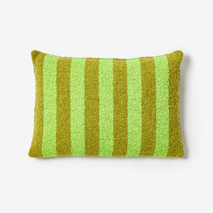 Bonnie & Neil - Boucle Stripe Acid Green 60x40cm Cushion