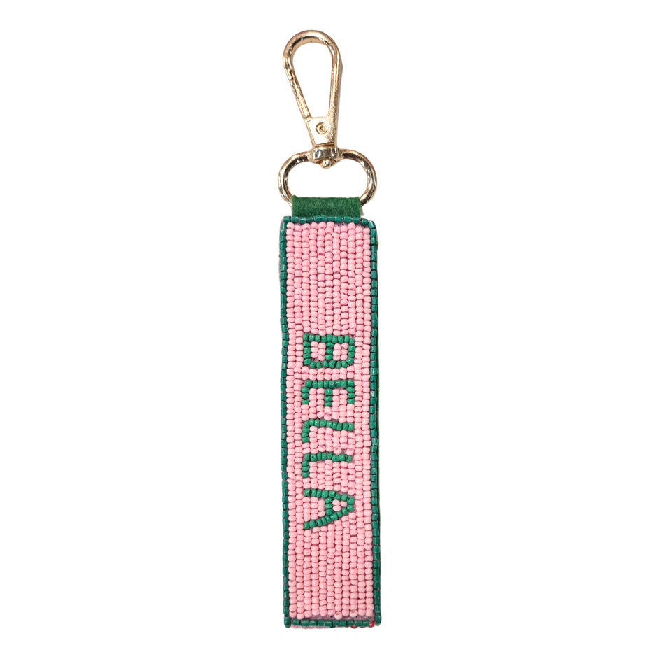 Bella Pink Beaded Keychain
