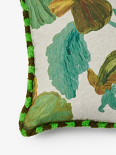Load image into Gallery viewer, Bonnie &amp; Neil - Wild Pansy Verde Linen Cushion 50cm
