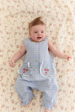 Load image into Gallery viewer, Juni - Charlotte Romper Sky Gingham
