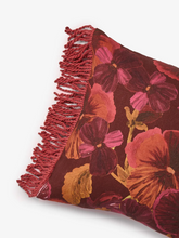 Load image into Gallery viewer, Bonnie &amp; Neil - Wild Pansy Dark Cerise Linen Cushion 50cm
