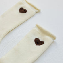 Load image into Gallery viewer, BY GEE - Cotton Mini Slouch Sock - Brown Heart
