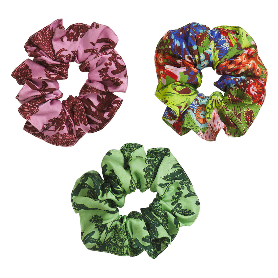 Sage x Clare - Delphine Silk Scrunchie Set