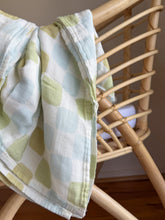 Load image into Gallery viewer, Coco + Len - Seafoam Patch Muslin Swaddle
