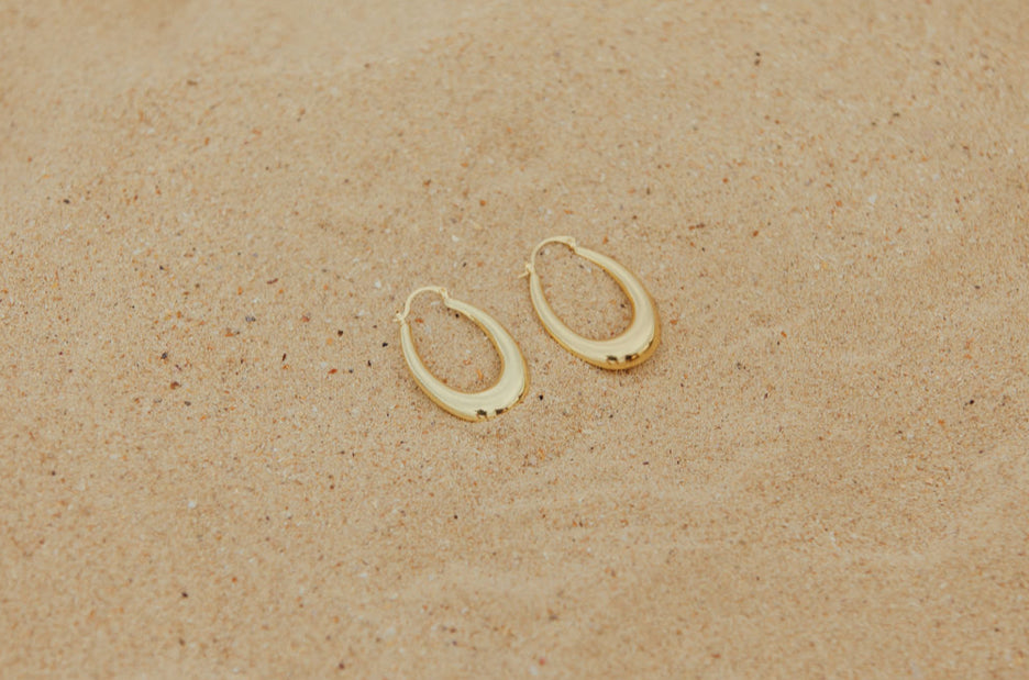 Dune Hoop Earrings - Gold Plated