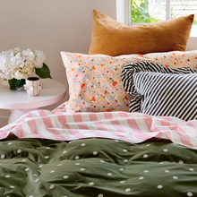 Load image into Gallery viewer, Castle - Licorice Pinstripe Ruffle Cushion
