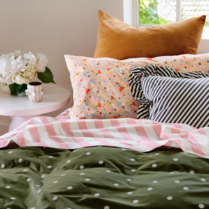 Castle - Licorice Pinstripe Ruffle Cushion