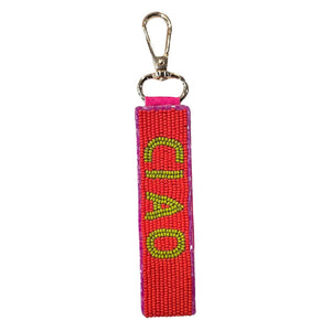 Ciao Bella Red Beaded Keychain