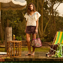 Load image into Gallery viewer, Sage x Clare - Solara Raffia Bag - Burnt Cherry
