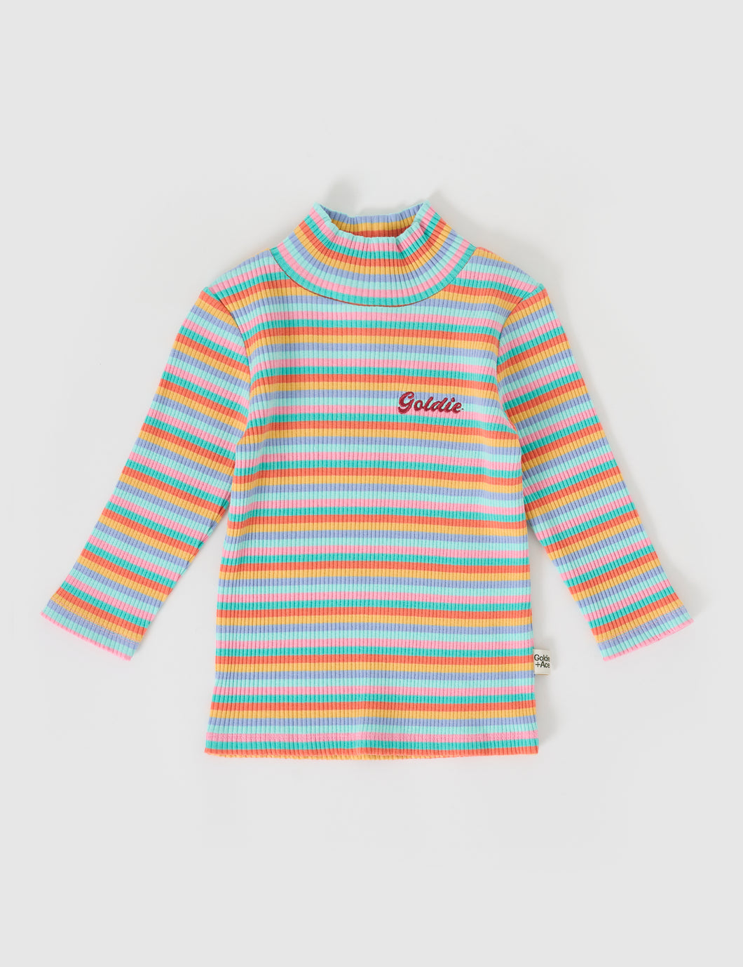Goldie + Ace - Candy Stripe Embroidered Rib Skivvy