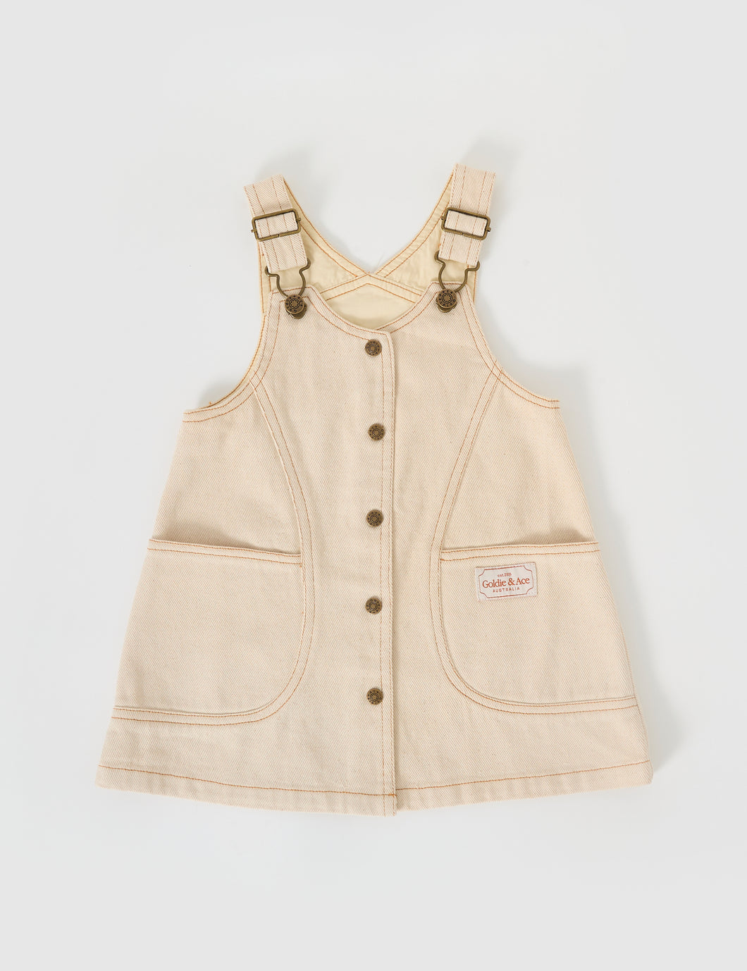 Goldie + Ace - Penelope Pinafore Pocket Dress Oat