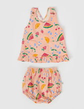 Load image into Gallery viewer, Goldie + Ace - Nelly Cross Back Linen Tunic Set Fruit Salad
