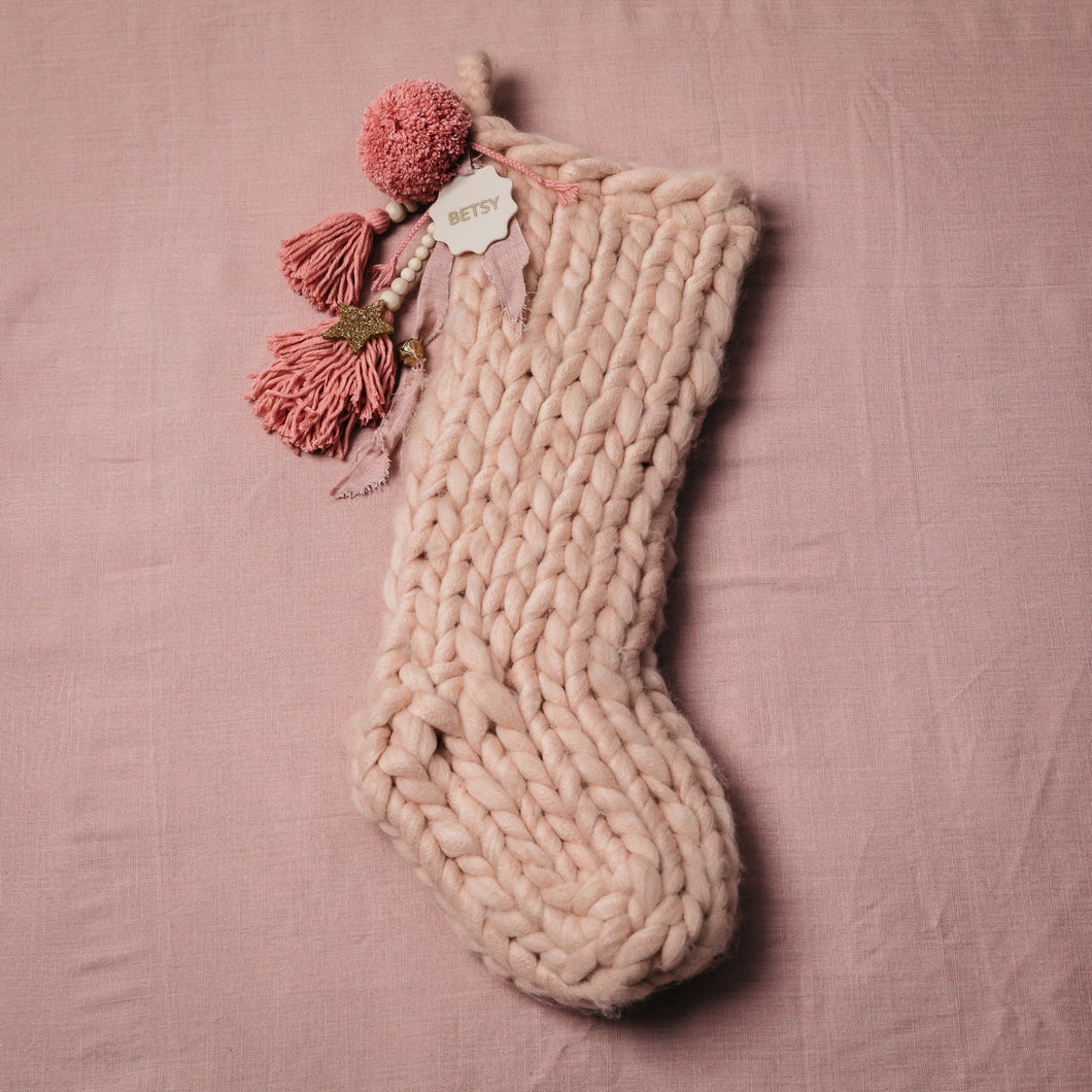 Hello Marla - Knitted Stocking - Rose Pink