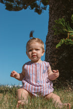 Load image into Gallery viewer, Olive &amp; the Captain - Blue Bows Bubble Romper

