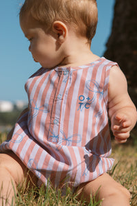 Olive & the Captain - Blue Bows Bubble Romper