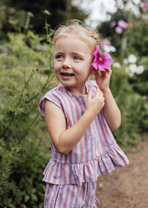 Olive & the Captain - Blue Bows Boxy Singlet