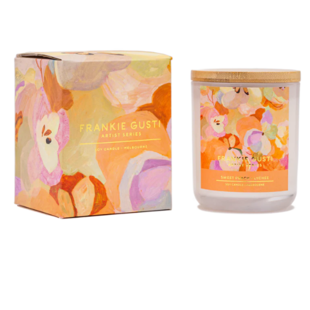 Frankie Gusti - Artist Series Candle | Sweet Peach + Lychee | Jade Fisher