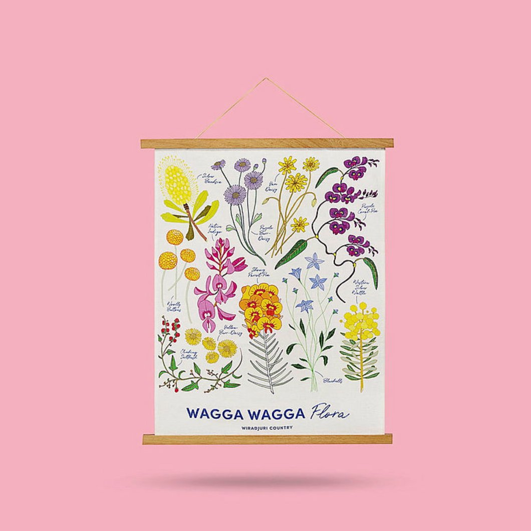 Visit Wagga Wagga X With Love - Wagga Wagga Flora Bespoke Tea Towel