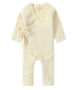 Susukoshi - Boucle Baby Kimono Overall Suit - Milk