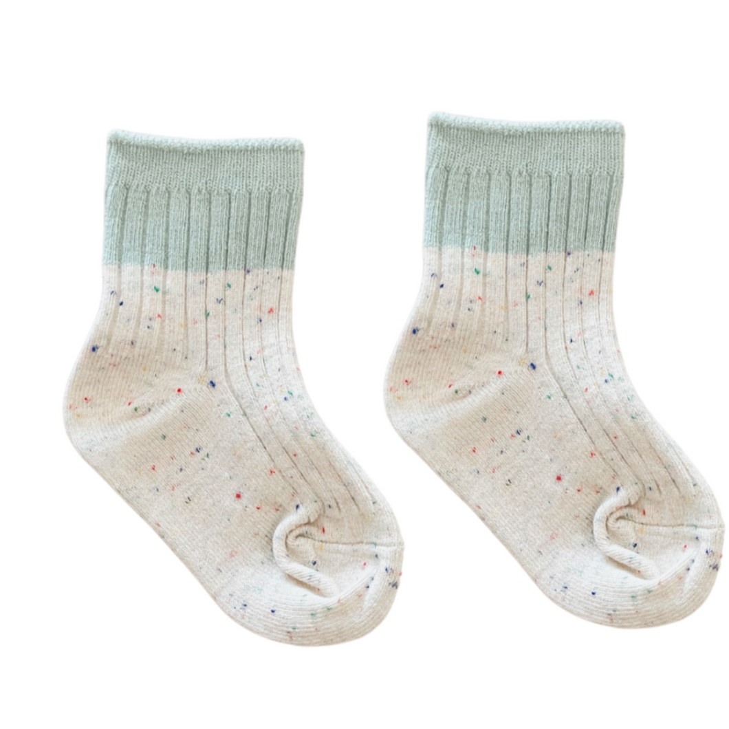 Susukoshi - Socks - Line Block Sea Mist