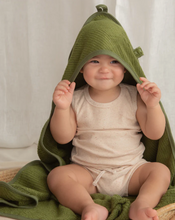 Load image into Gallery viewer, Susukoshi - Baby Hooded Towel - Moss
