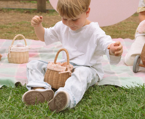 Olli Ella - Rattan Berry Basket with Lining - Gumdrop