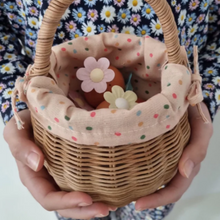 Load image into Gallery viewer, Olli Ella - Rattan Berry Basket with Lining - Gumdrop
