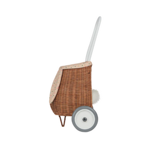 Olli Ella - Rattan Bunny Luggy with Lining - Gumdrop