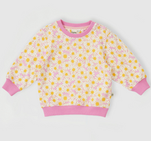 Load image into Gallery viewer, Goldie + Ace - Daisy Meadow Relaxed Terry Sweater - Fairy Floss Golden
