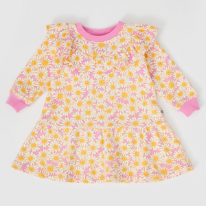 Goldie + Ace - Daisy Meadow Frill Yolk Dress - Fairy Floss Golden