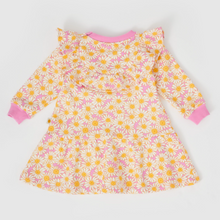 Load image into Gallery viewer, Goldie + Ace - Daisy Meadow Frill Yolk Dress - Fairy Floss Golden
