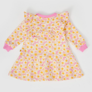 Goldie + Ace - Daisy Meadow Frill Yolk Dress - Fairy Floss Golden