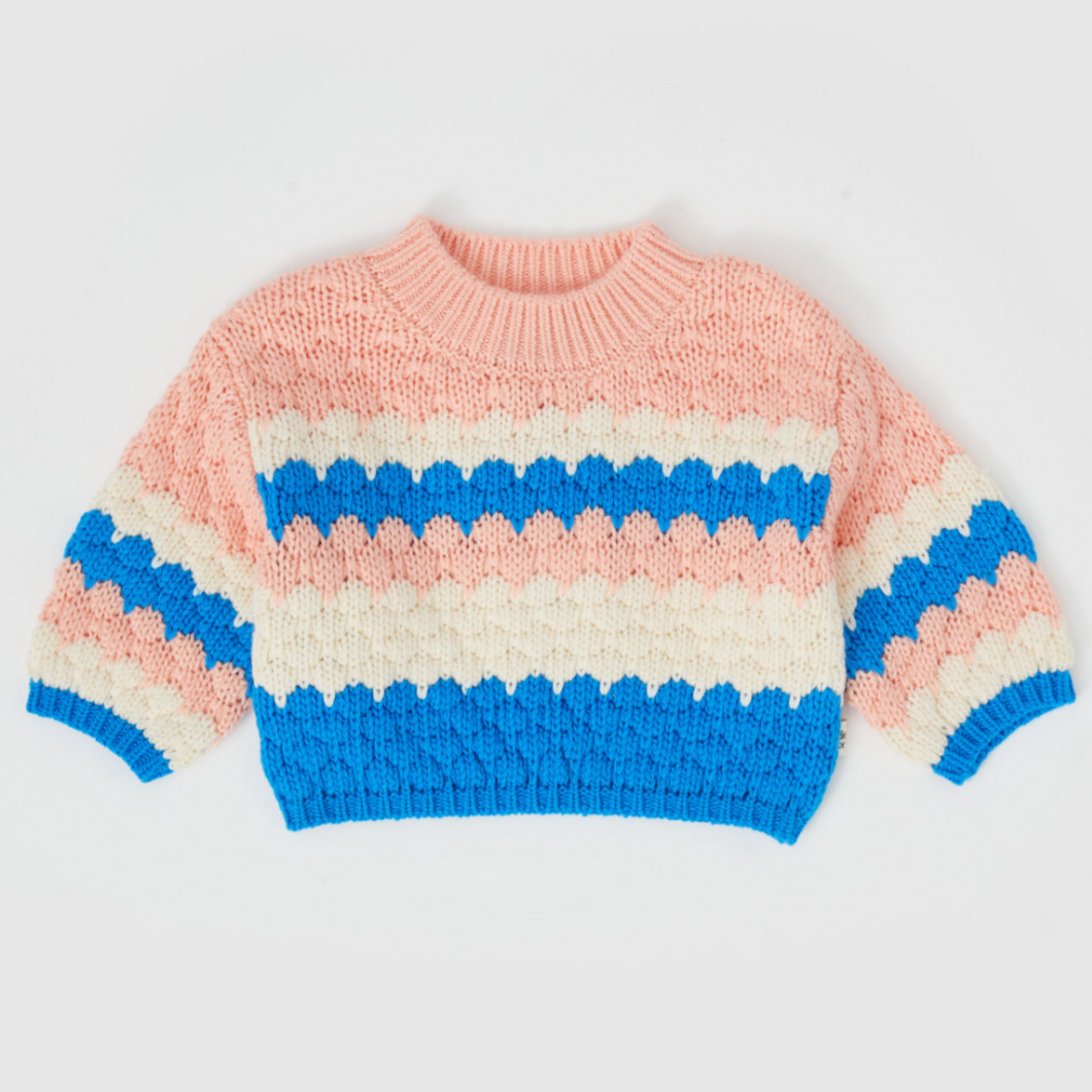 Goldie + Ace - Billie Bubble Knit Jumper - Tulip Lake