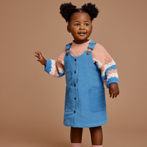 Goldie + Ace - Polly Corduroy Pinafore Dress - Lake