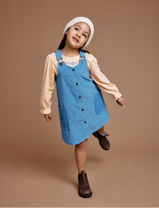 Goldie + Ace - Polly Corduroy Pinafore Dress - Lake