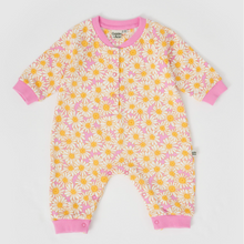 Load image into Gallery viewer, Goldie + Ace - Daisy Meadow Relaxed Terry Romper - Fairy Floss Golden
