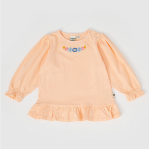 Goldie + Ace - Isla Embroided Frill Top - Peach