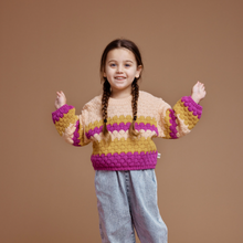 Load image into Gallery viewer, Goldie + ace - Billie Bubble Knit Jumper - Fairy Floss Golden
