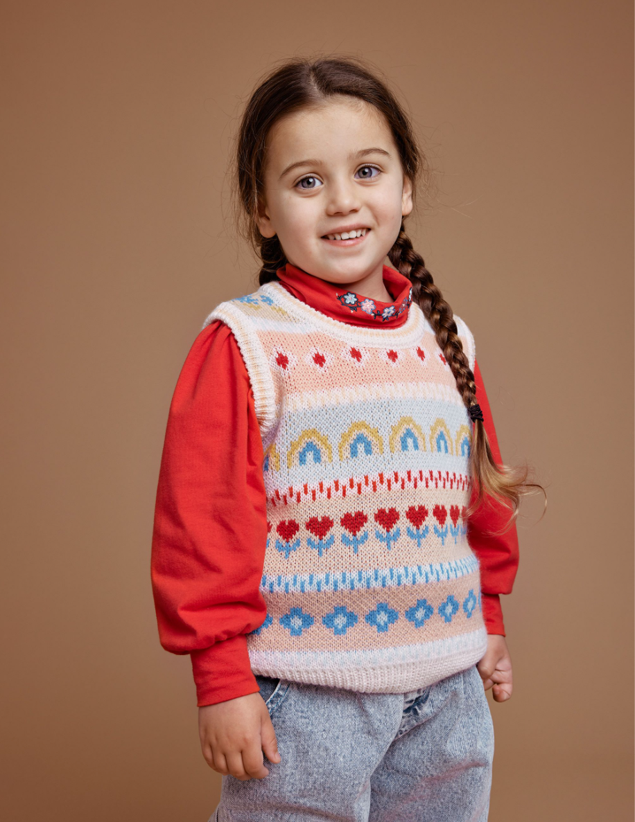 Goldie + Ace - Matilda Sweater Vest - Peach Multi