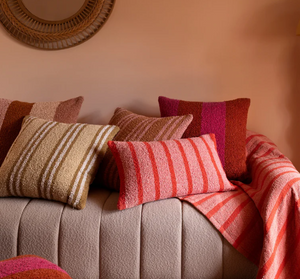 Bonnie & Neil - Boucle Thin Stripe Pink 60x40cm Cushion