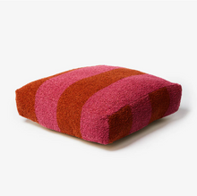 Load image into Gallery viewer, Bonnie &amp; Neil - Boucle Wide Stripe Magenta Pouffe (LARGE)

