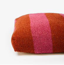 Load image into Gallery viewer, Bonnie &amp; Neil - Boucle Wide Stripe Magenta Pouffe (LARGE)
