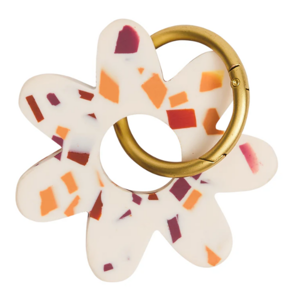 Sage x Clare - Whitney Keyring - Nougat Terrazzo