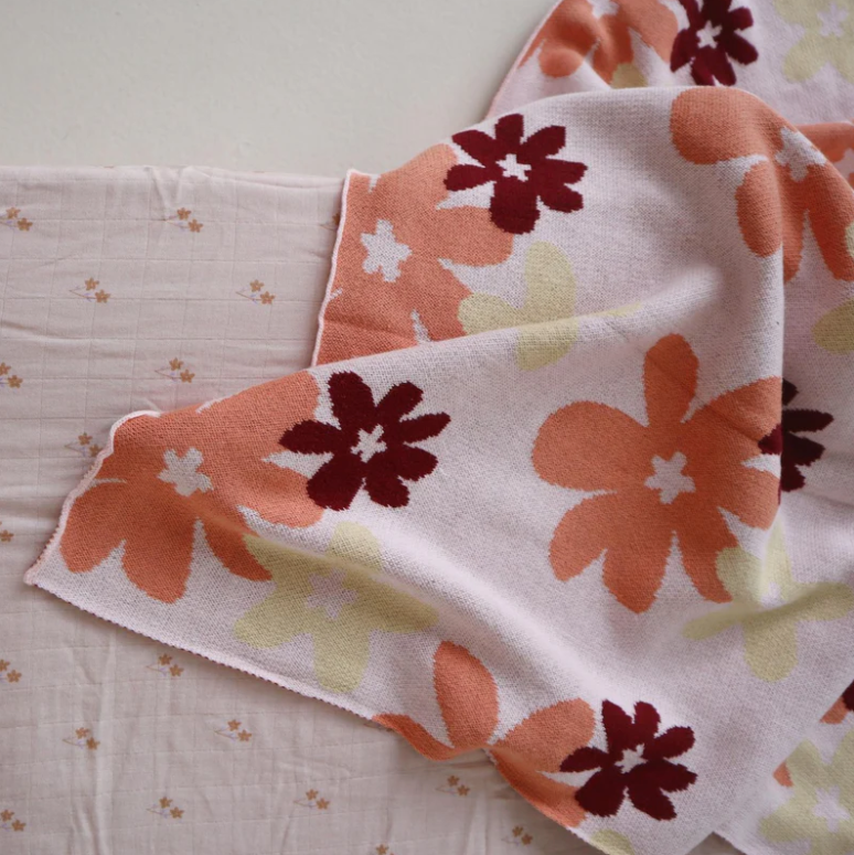 The Bundle Co - Flora Cotton Knit Blanket