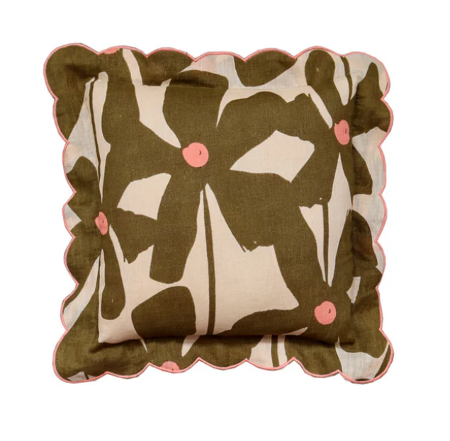 Mosey Me - Olive Poppy Cushion